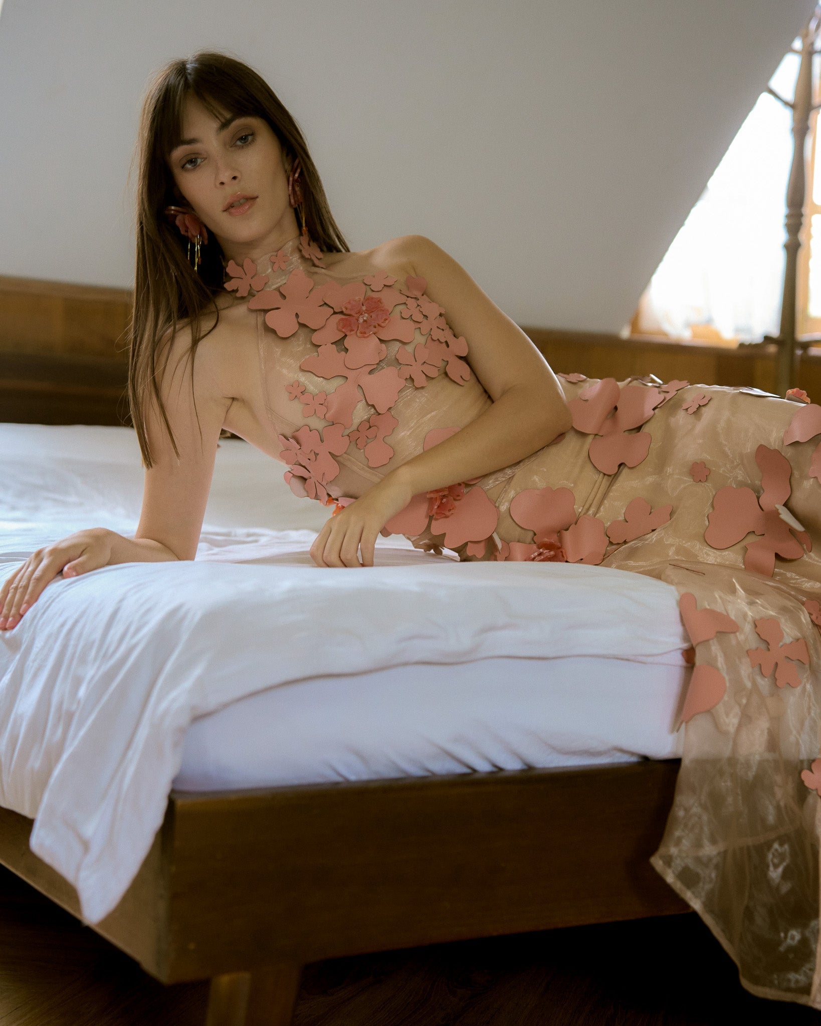 Halter Top Flowery - Salmon