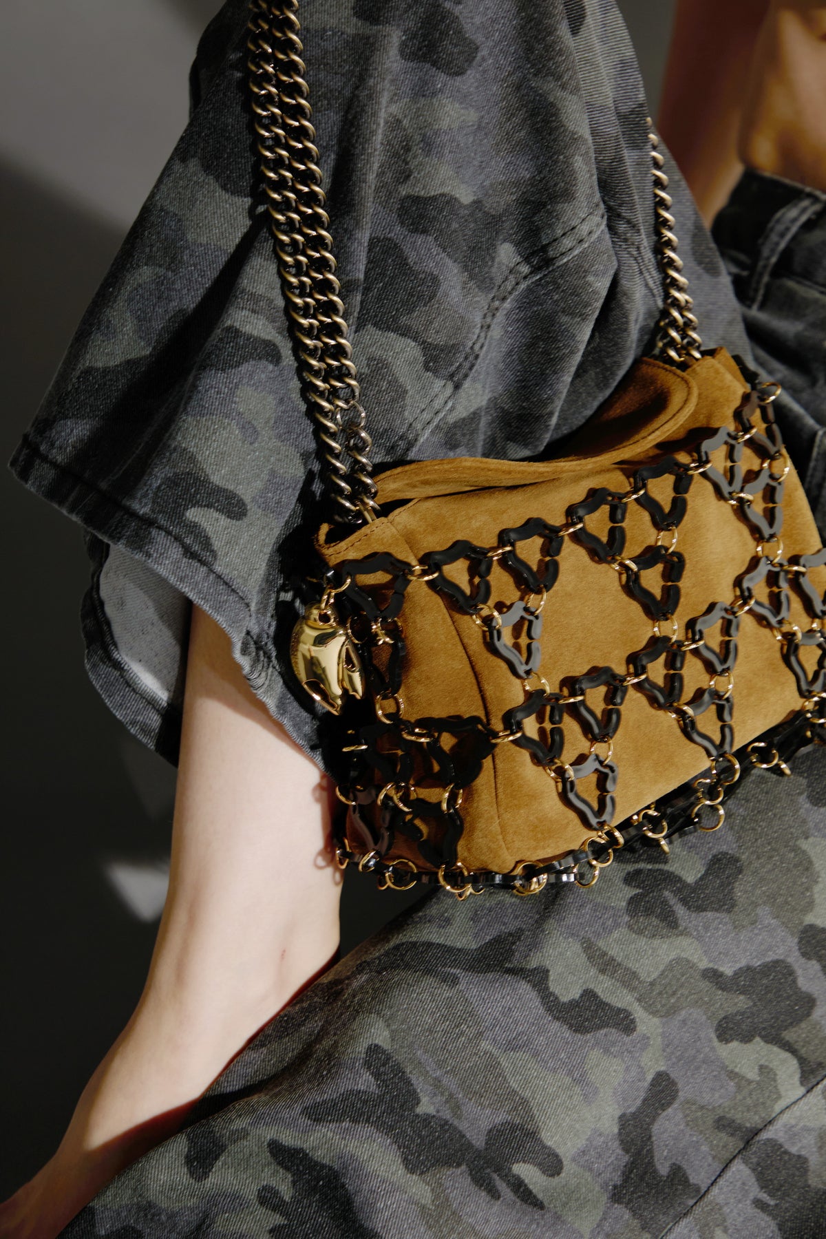 Mini Marine Gold Chain Bag(Oudwood)
