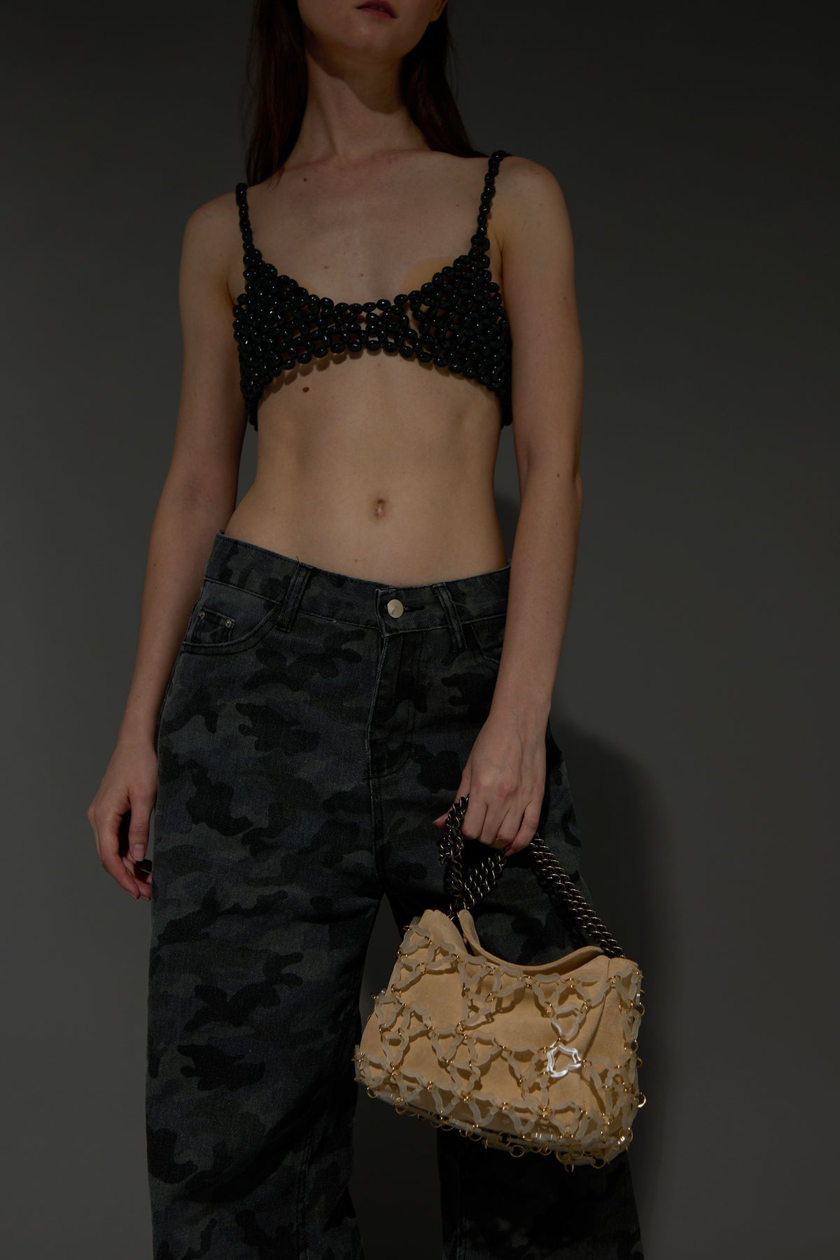 Mini Marine Gold Chain Bag(Oat)