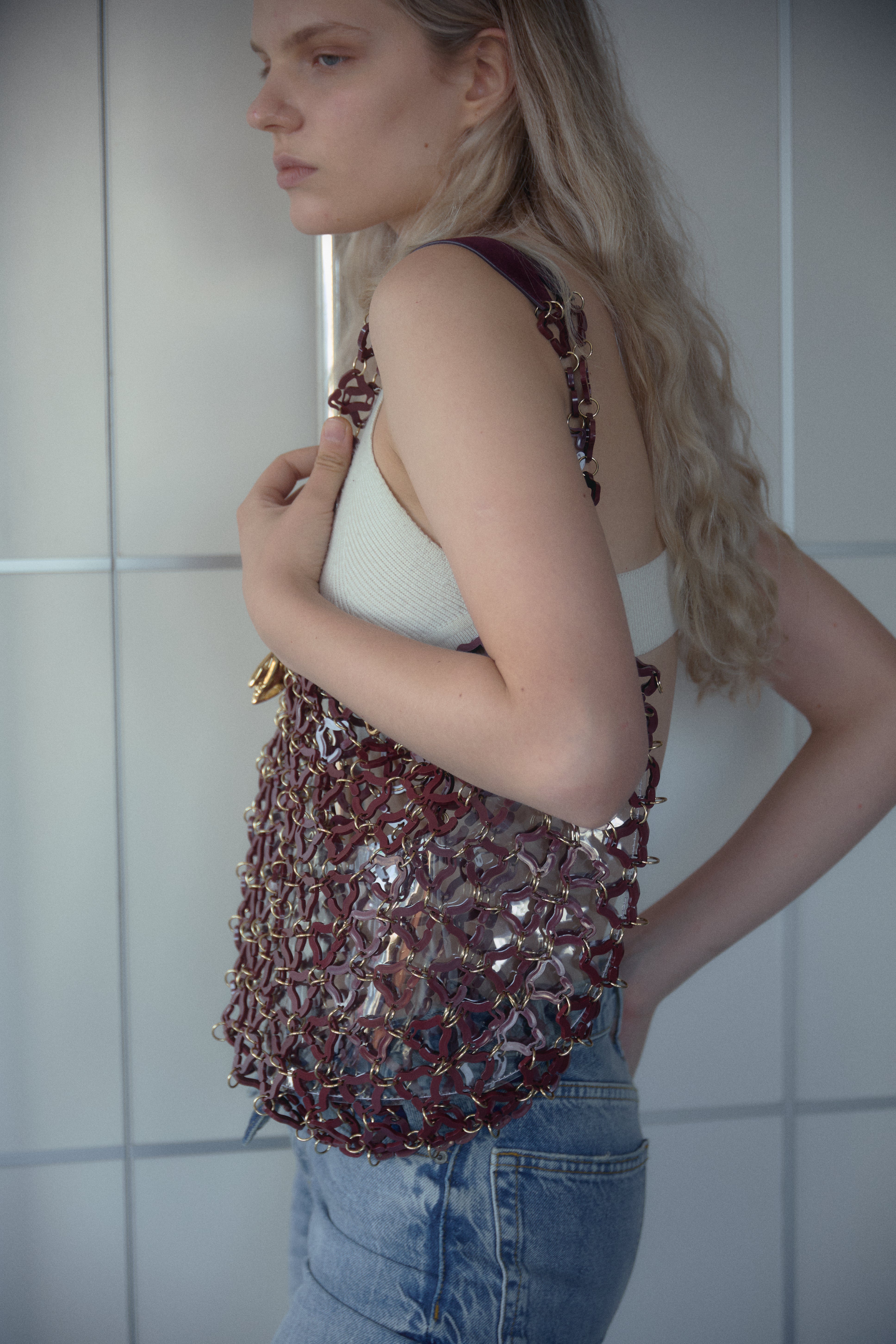 Aqua Transparent Tote Bag(Violet)
