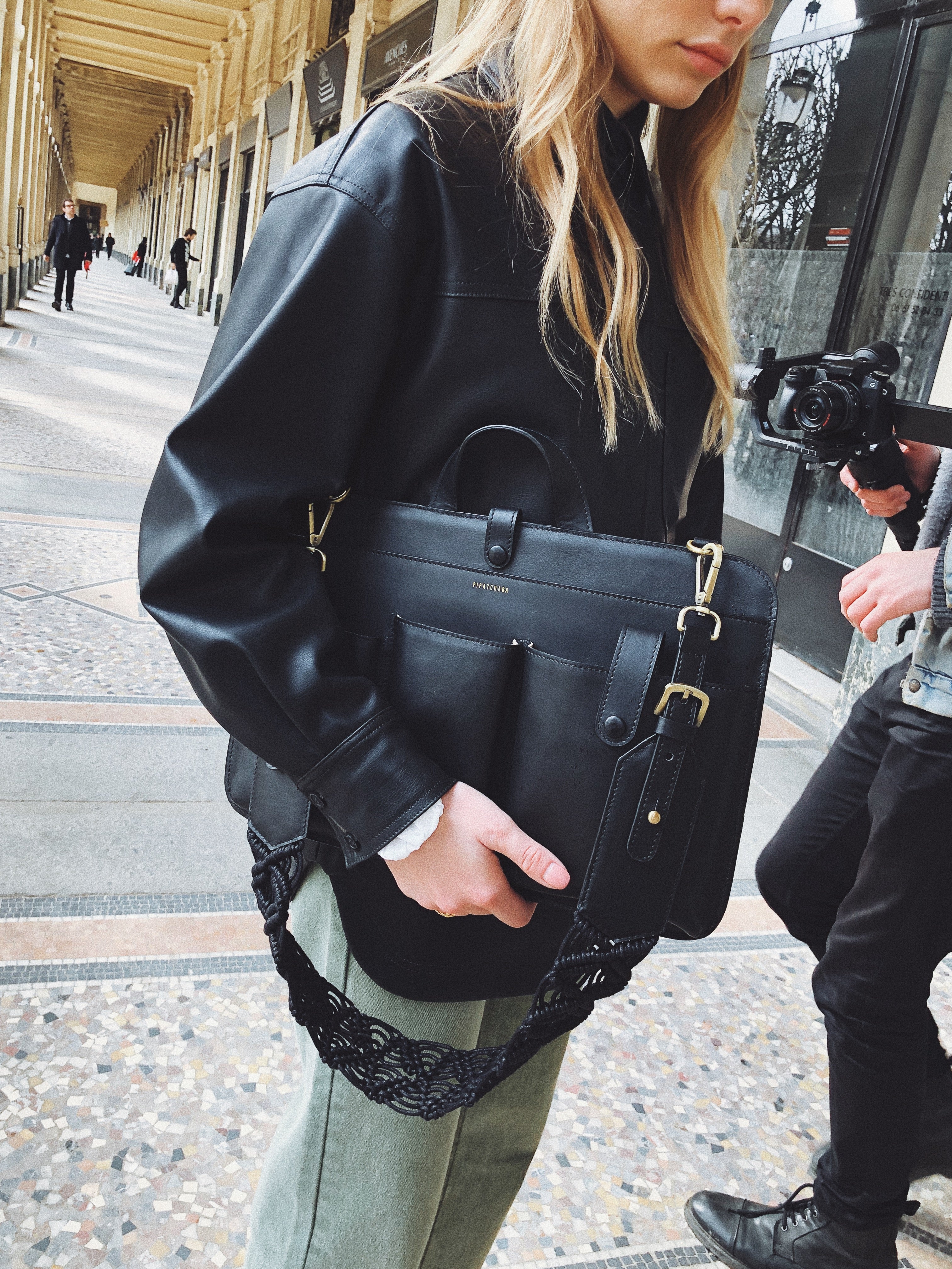 Lia Laptop Bag Leather(Black)