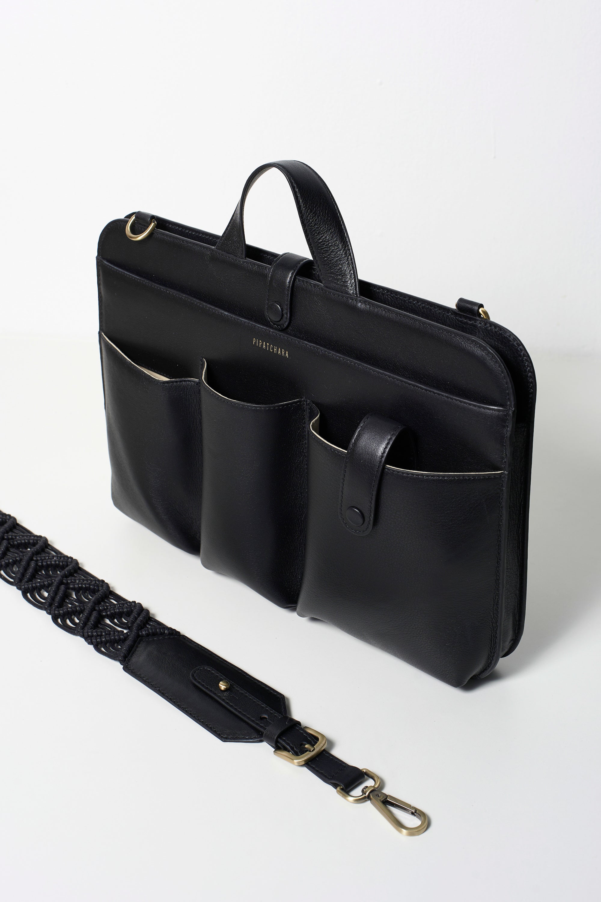 Lia Laptop Bag Leather(Black)
