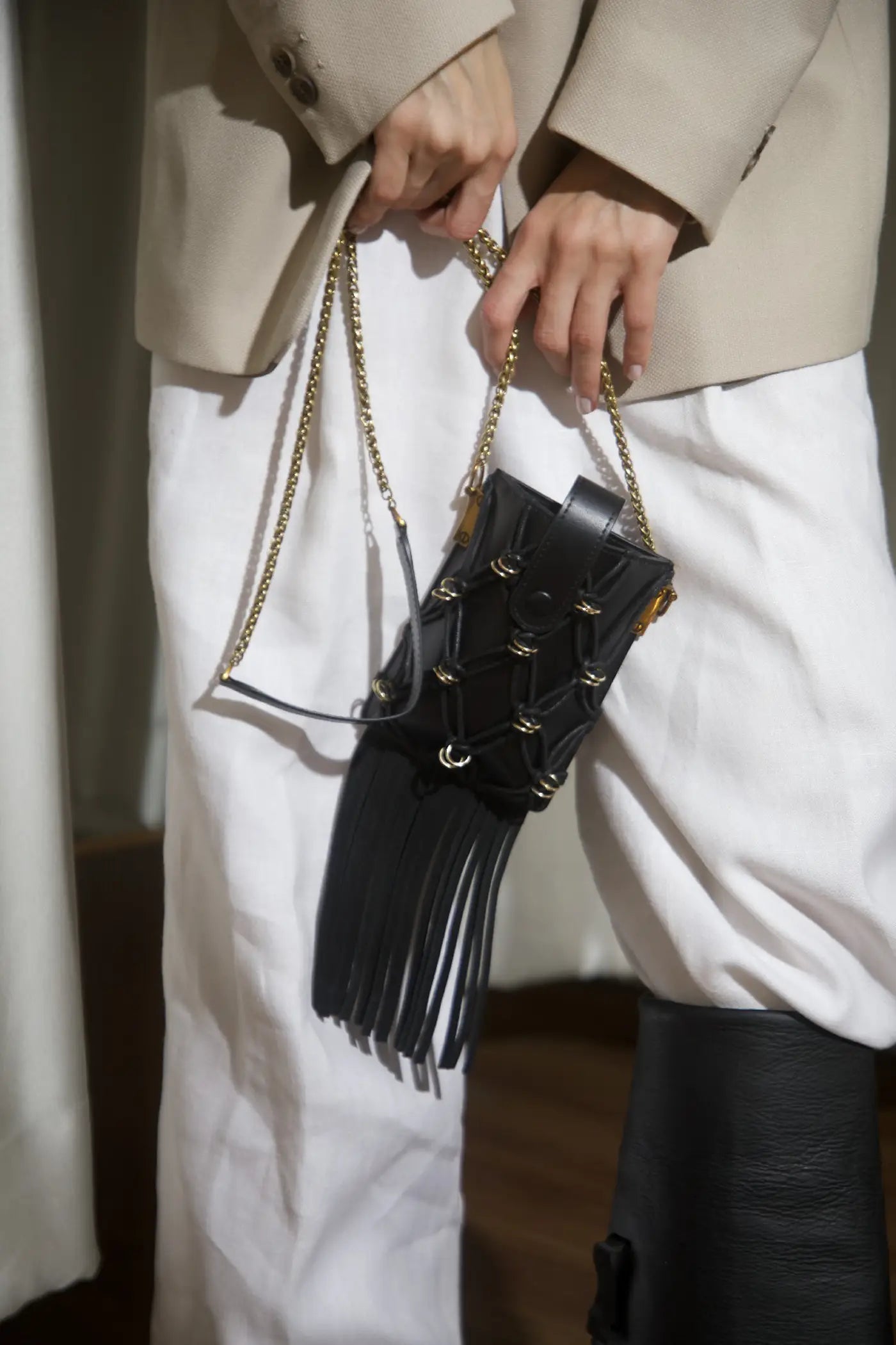 Madi Bag Fringes(Black)