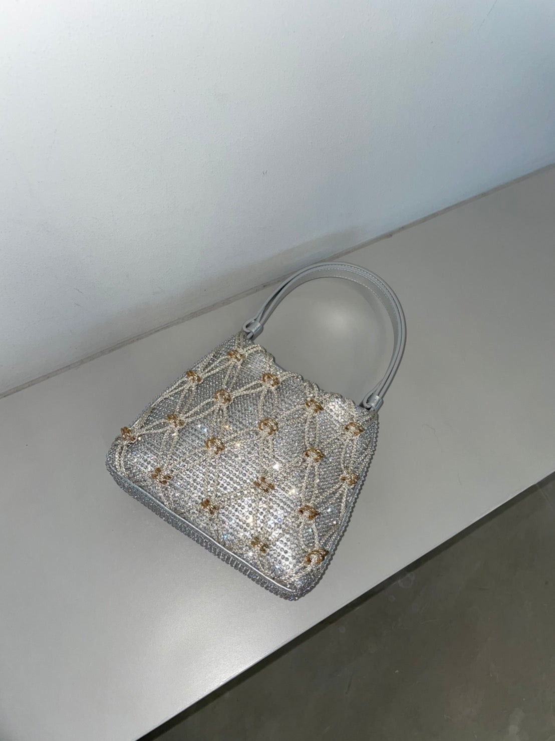 Mini Jade Bag Crystal Silver