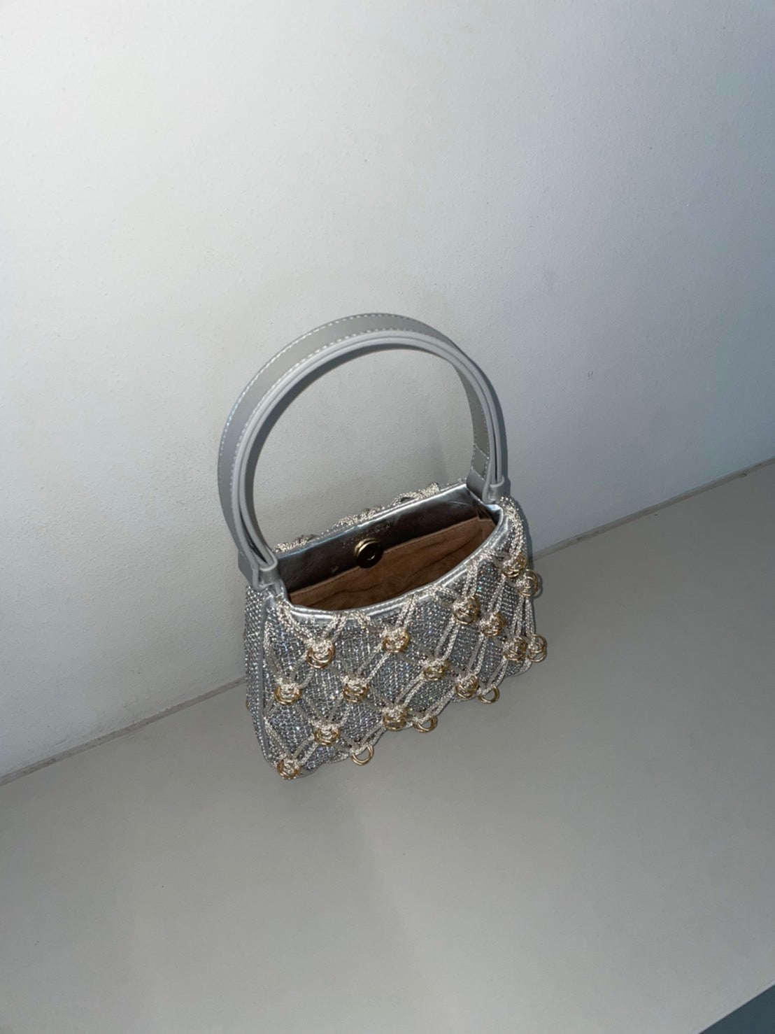 Mini Jade Bag Crystal Silver
