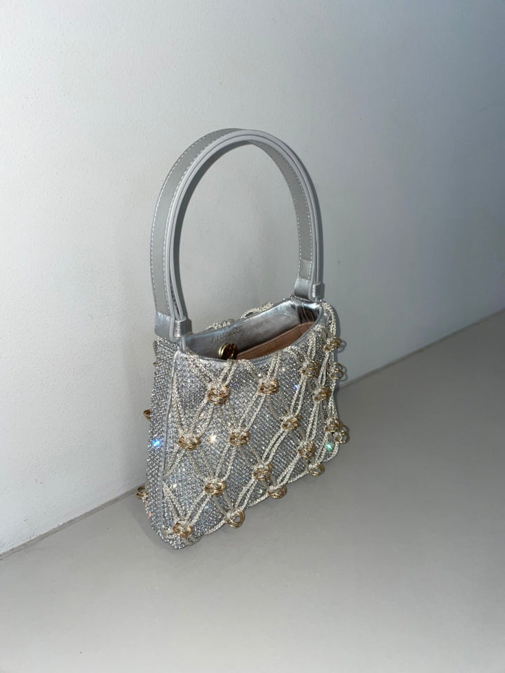 Mini Jade Bag Crystal Silver